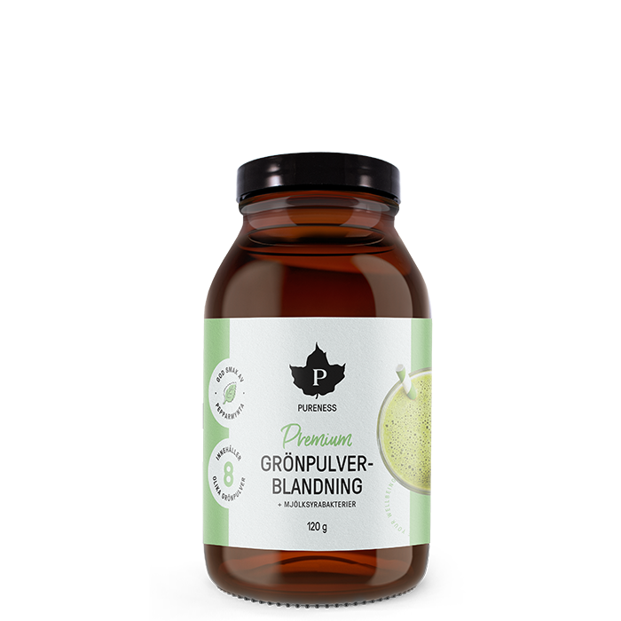 Pureness Premium Grønpulverblanding + Mælkesyrebakterier, 120 g