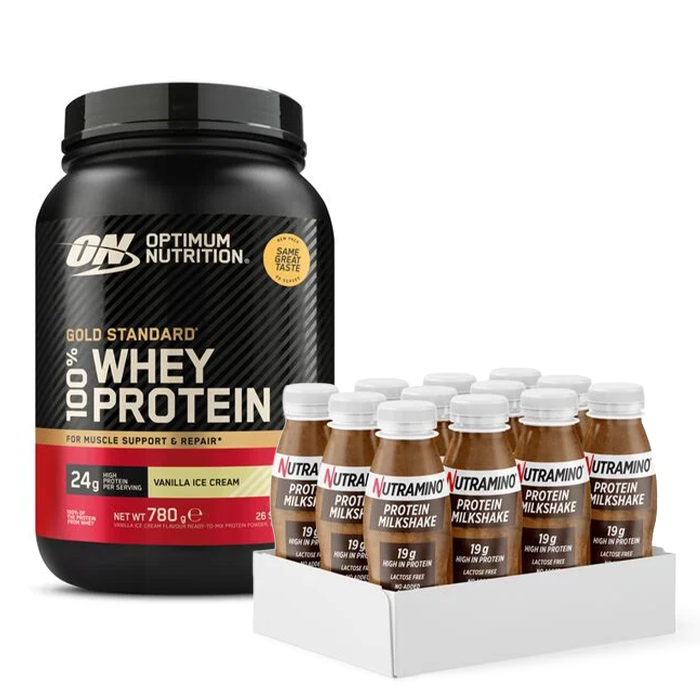 Optimum Nutrition 100% Whey Gold Standard 780 g + 12 x Nutramino Protein Shake 250 ml