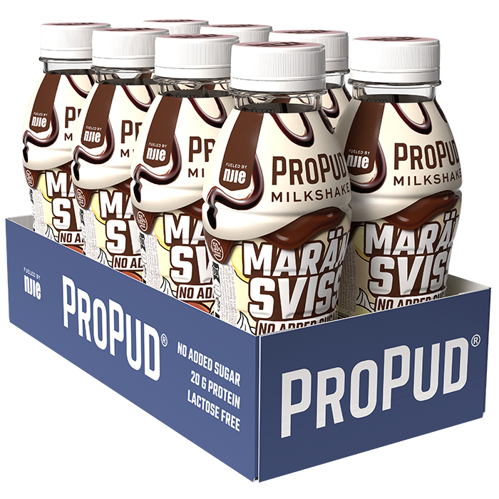 8 x ProPud Protein Milkshake, 330 ml, Marängsviss