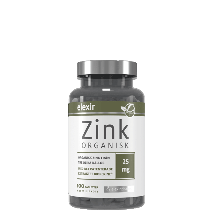 Organisk Zink 25 mg, 100 tabletter