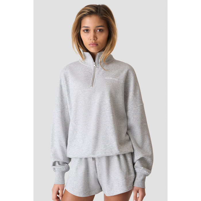 Everyday Terry Sweatshirt Kort Lynlås Grå