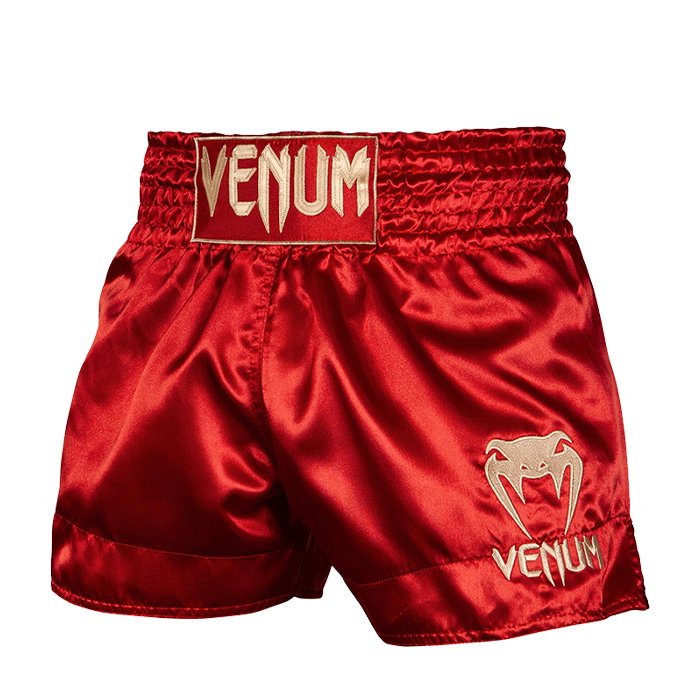 Klassiske Muay Thai Shorts R&oslash;d/Guld