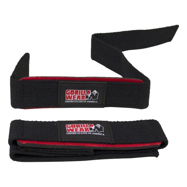 Polstrede Lifting Straps Sort/R&oslash;d