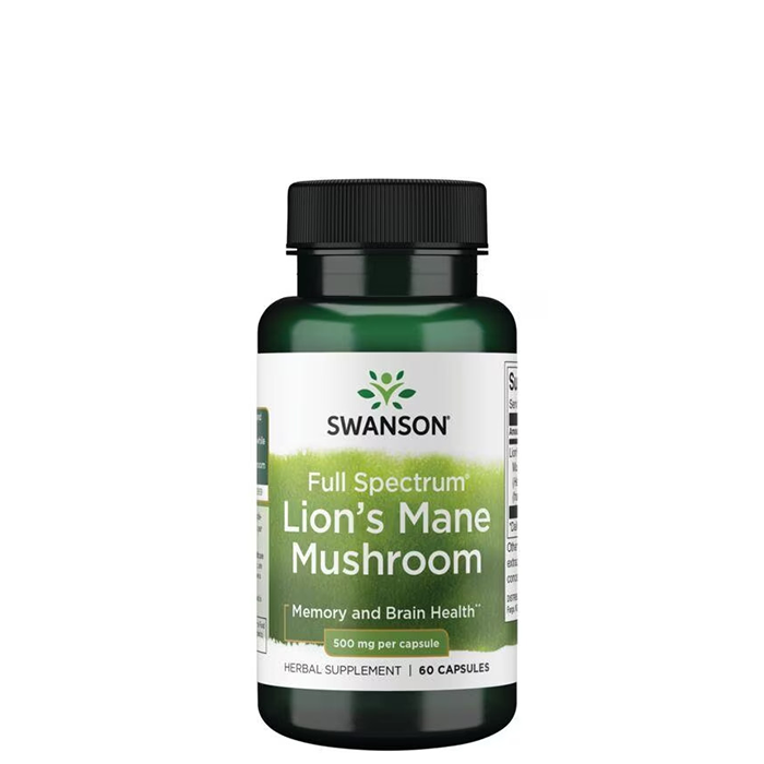 Full Spectrum Lion's Mane Mushroom 500 mg 60 kapsler billede