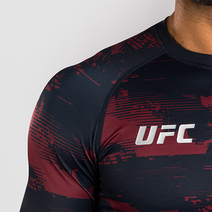 UFC Zenith by Venum Fight Week Rashguard Lang&aelig;rmet Bl&aring; R&oslash;d Gr&aring;