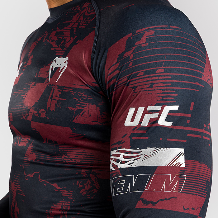 UFC Zenith by Venum Fight Week Rashguard Lang&aelig;rmet Bl&aring; R&oslash;d Gr&aring;