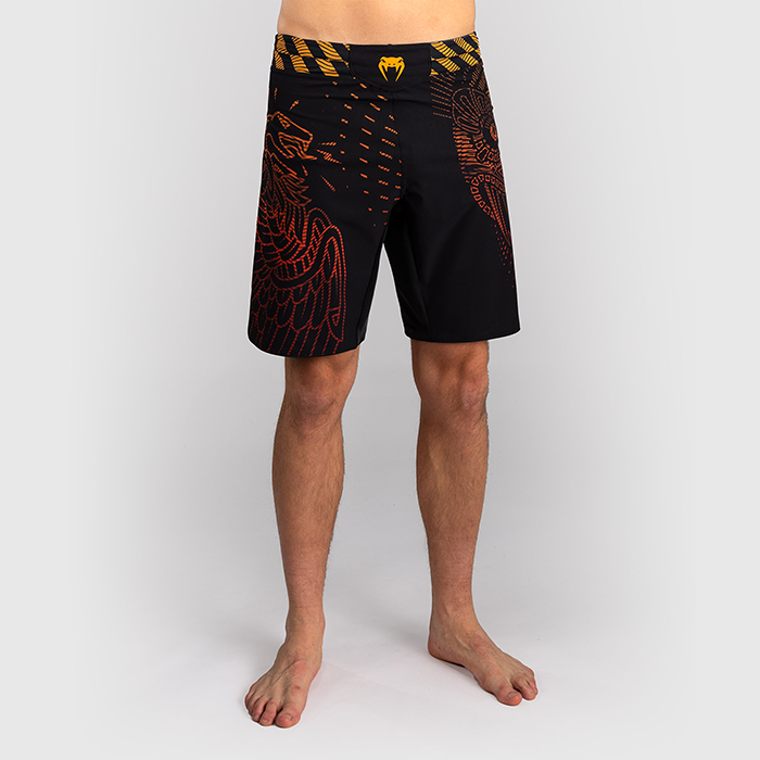 Venum Quetzal Fury Fightshorts Sort R&oslash;d Orange