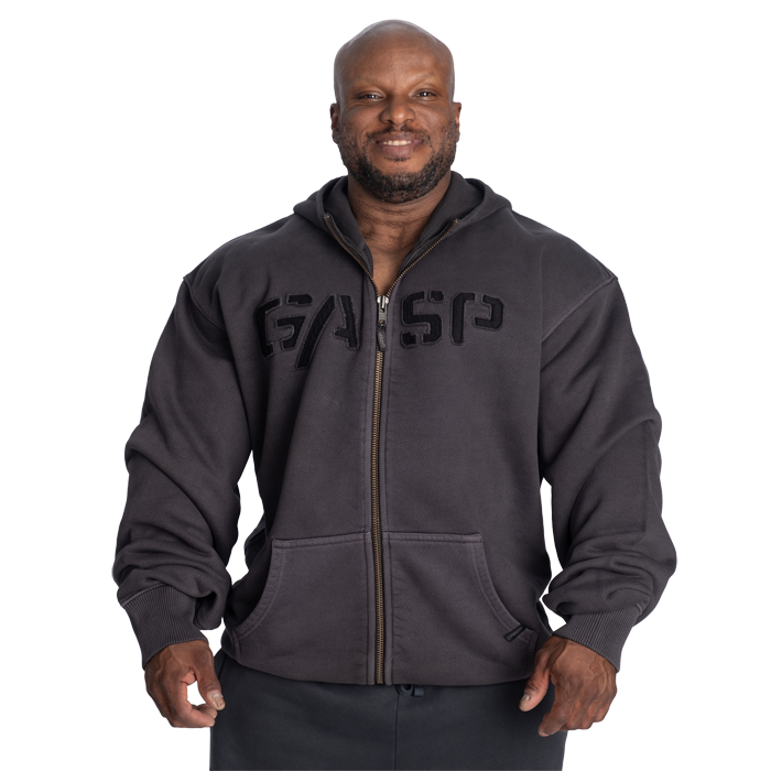 Heavy Hættetrøje Sort Vasket