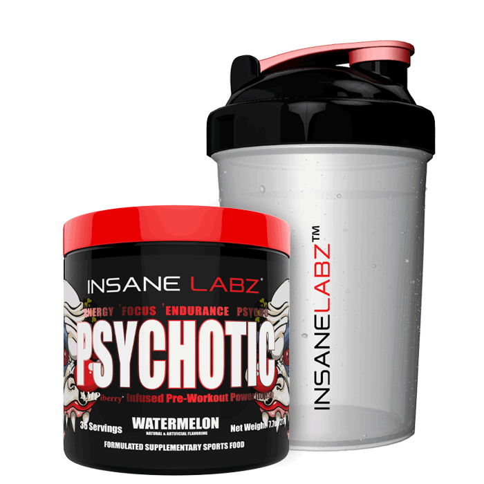 Psychotic Pre-Workout 35 portioner + sindssyg Labz Shaker