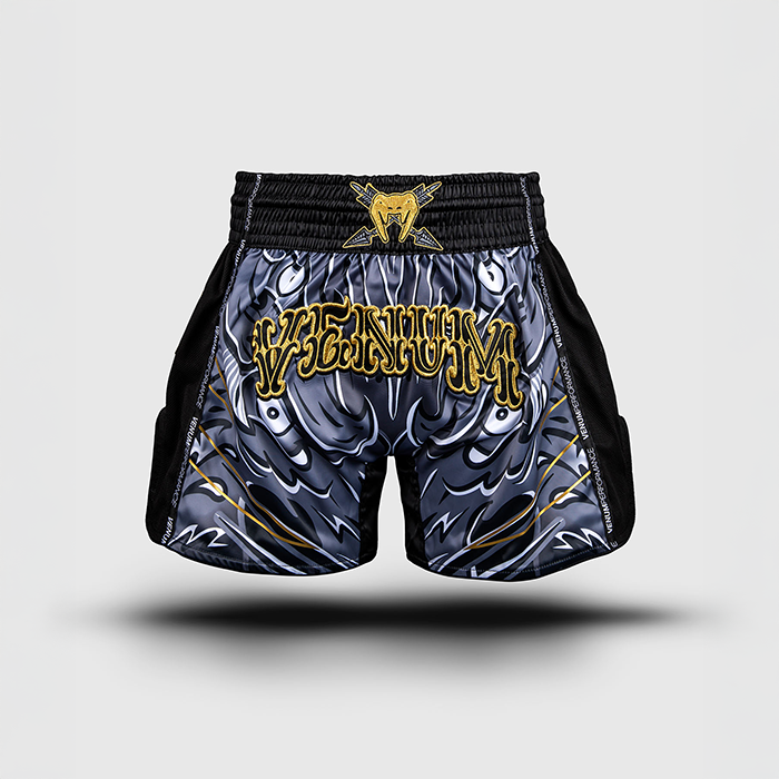 Venum Wolf Atak Muay Thai Shorts Sort Grå