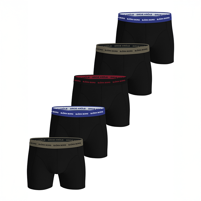 Björn Borg Cotton Stretch Boxers 5-pack Sort, L