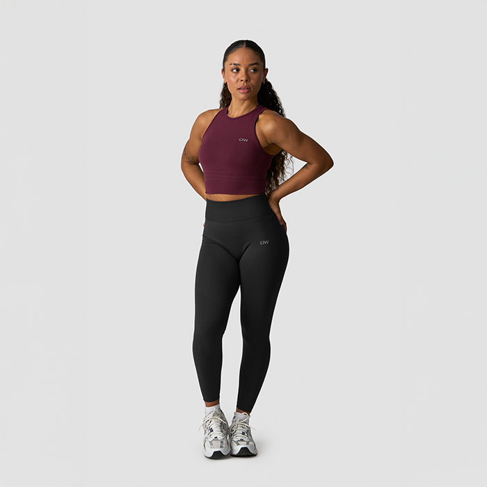 Define Seamless Cropped Tank Top, Dark Mahogany