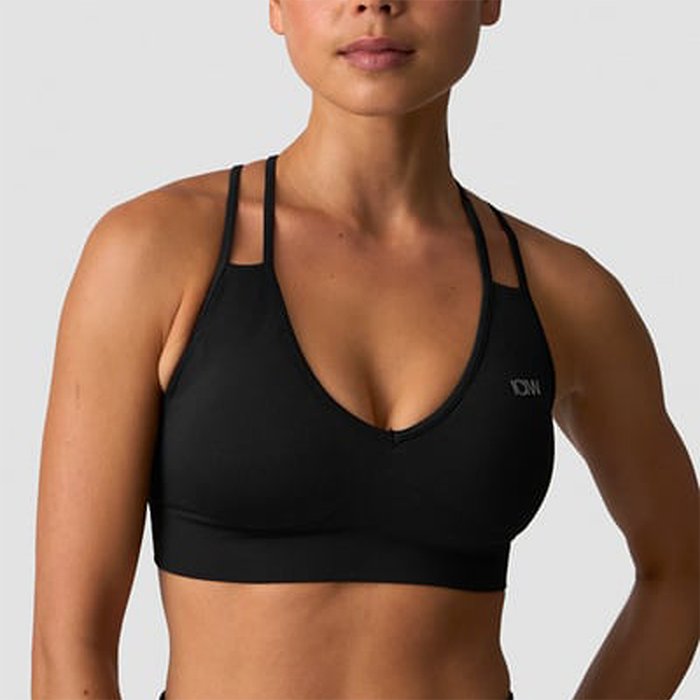 Define Sømløs V-formet Sports-BH Sort