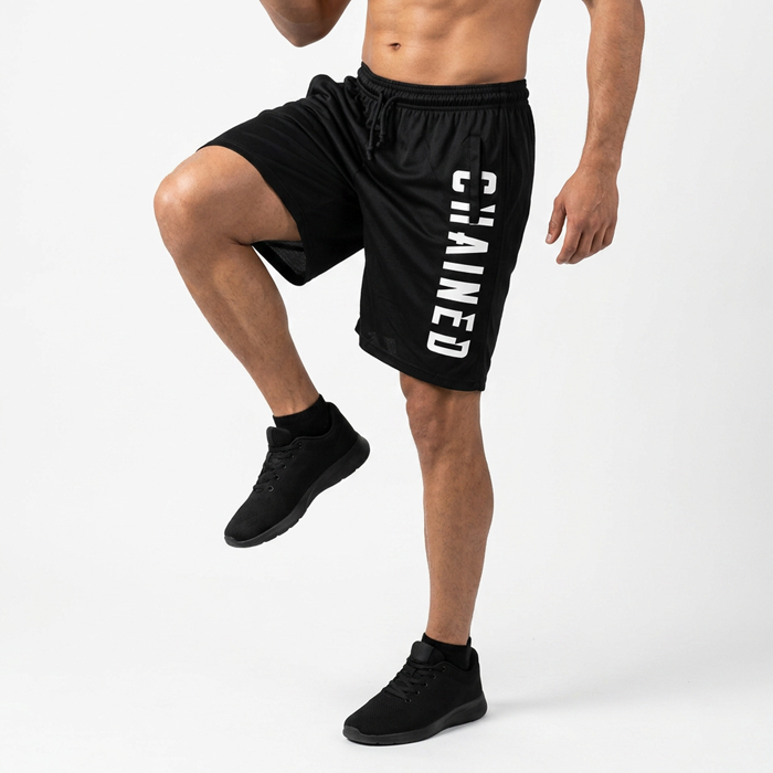 Chained Mesh Shorts Sort Hvid