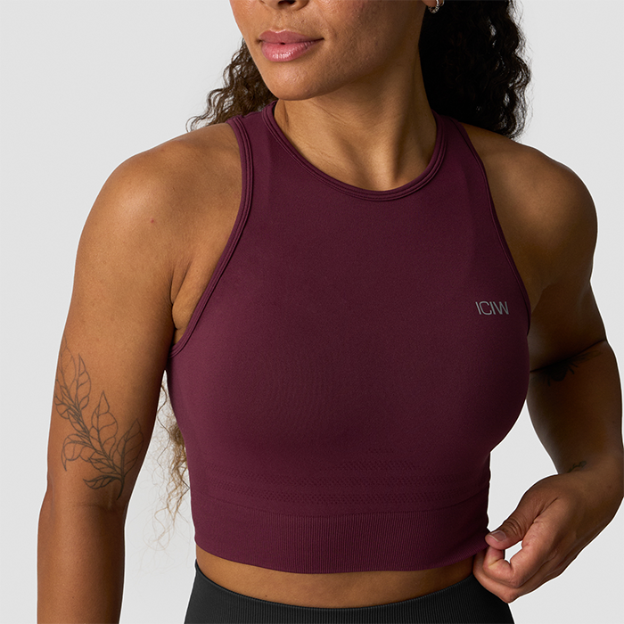 Define Seamless Cropped Tank Top, Dark Mahogany