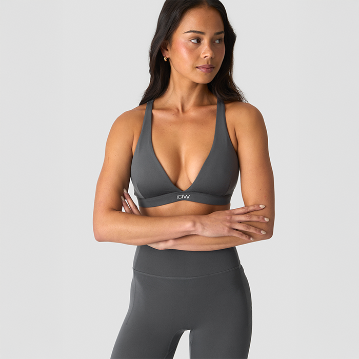 Luxe V-hals Sports-bh Grå
