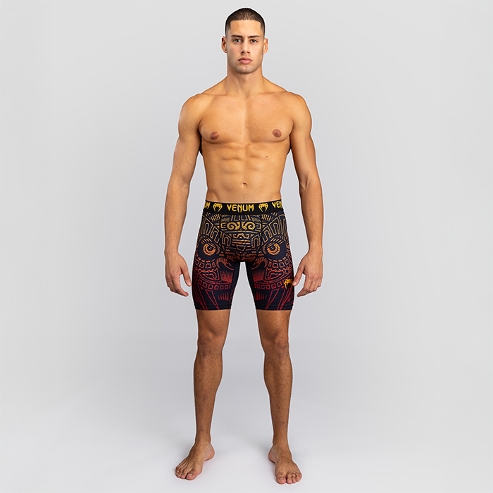 Venum Quetzal Fury Vale Tudo Shorts Sort R&oslash;d Orange