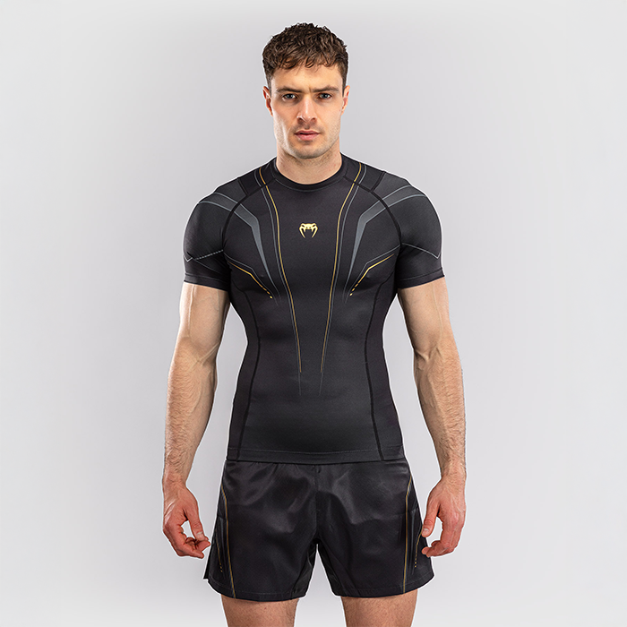 Venum Streamline Kortærmet Rashguard Sort Guld