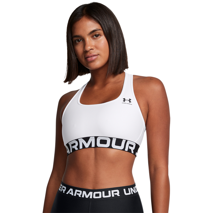 Under Armour BH Mid Branded Sport Bra Hvid polyester Small Dame