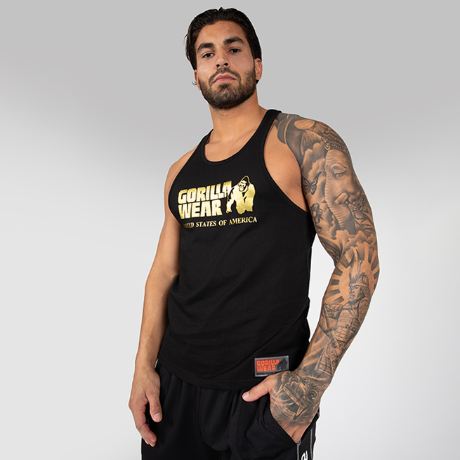 Classic Tank Top, black/gold, small