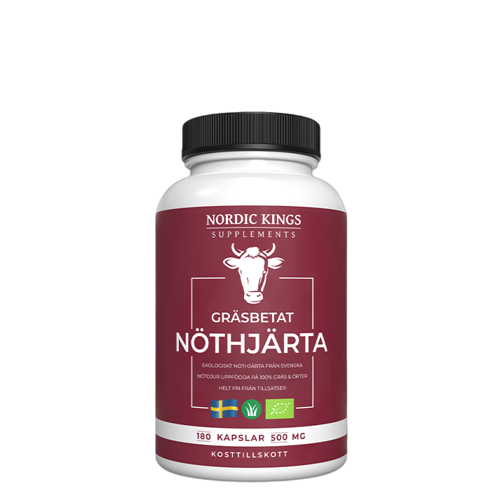 Nordic Kings Græsfodret Oksehjerte ØKO, 180 kapsler