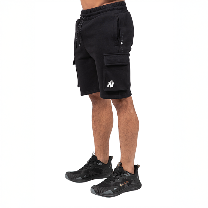 Gorilla Wear Hudson Cargo Sweat Shorts, S, Black