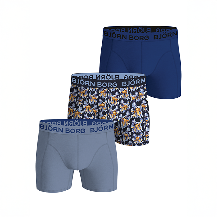 Björn Borg Cotton Stretch Boxers 3-pack Blå, L