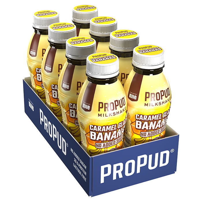 8 x ProPud Protein Milkshake, 330 ml, Caramel Glazed Bananas