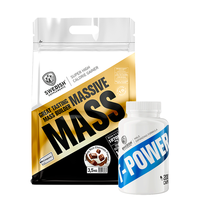 Massive Mass Gainer 3,5 kg + T-Power Testo 200 kapsler