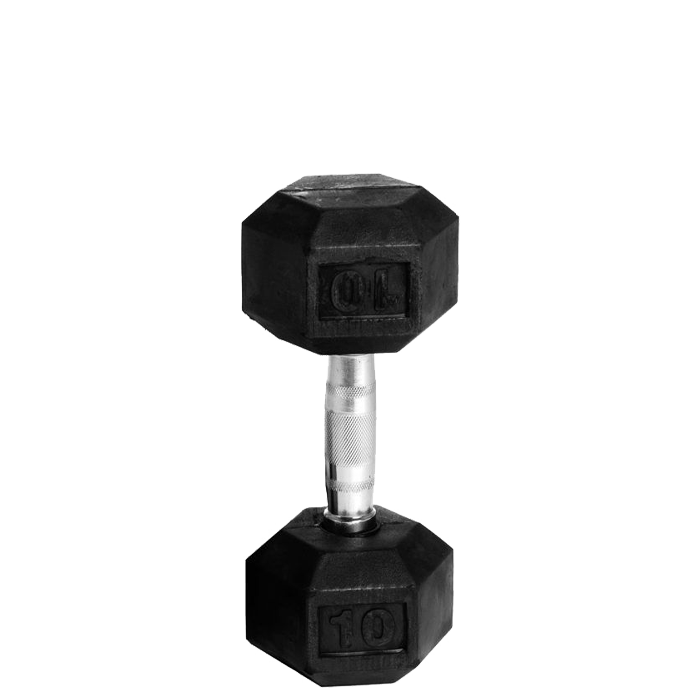 Hexhåndvægt gummi, 10 kg, Abilica