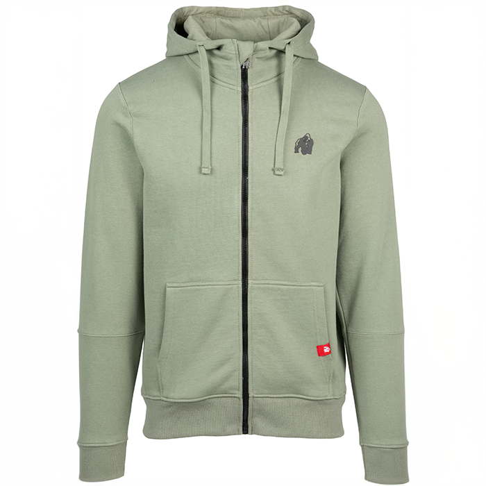 Leon Zipped Hoodie, green, small