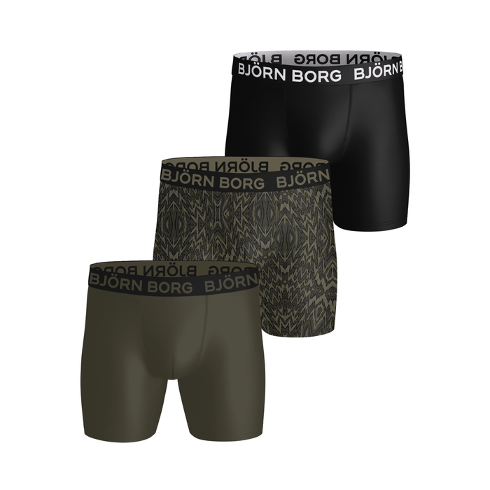 Björn Borg Sports Microfiber Boxers 3-pack Sort, XL