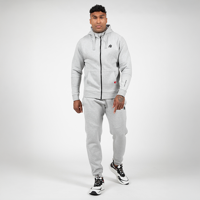 Leon Zipped Hoodie, grey, small