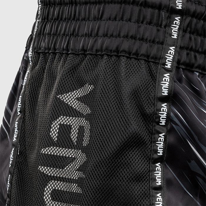 Rapid Muay Thai Shorts Sort Gr&aring; Hvid
