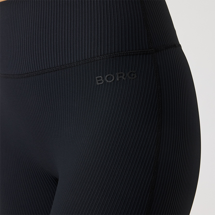 Studio Ribbed Flare Tights Sort