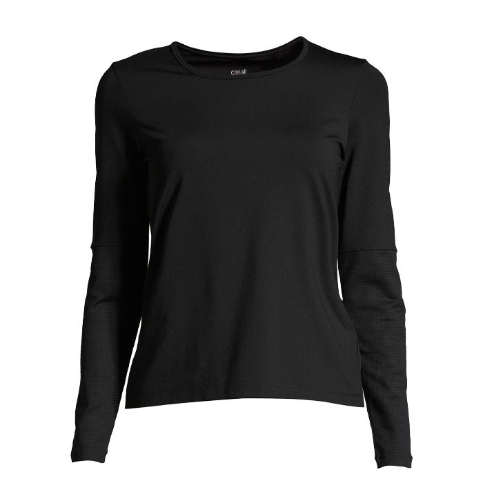 Essential Long Sleeve with Mesh Insert, Black