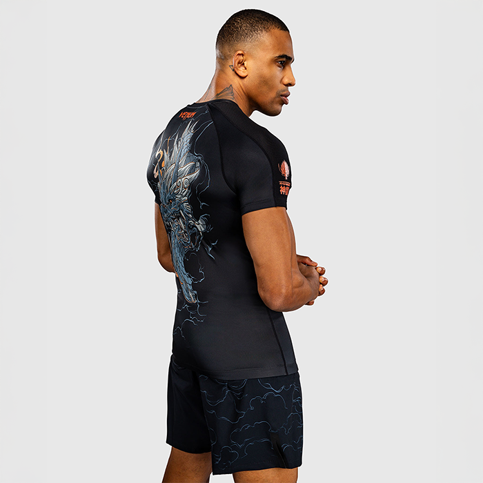 Venum Thunder Dragon Kortærmet Rashguard Sort Grå Kobber