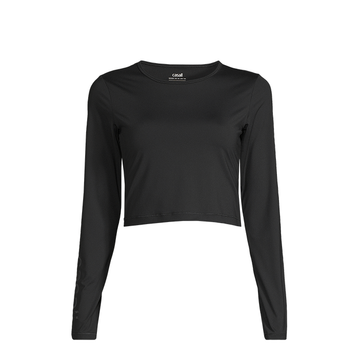 Graphic Crop Long Sleeve, Black