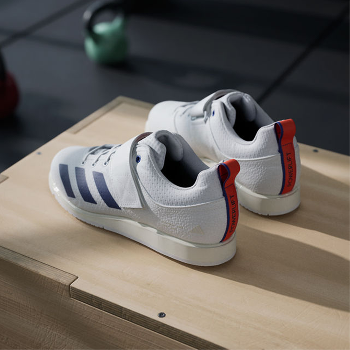 Powerlift 5 Sko Hvid M&oslash;rkebl&aring;