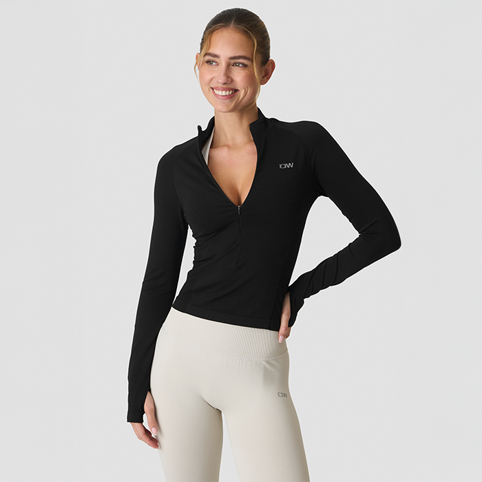 Define Halv-Zip Trøje Sort