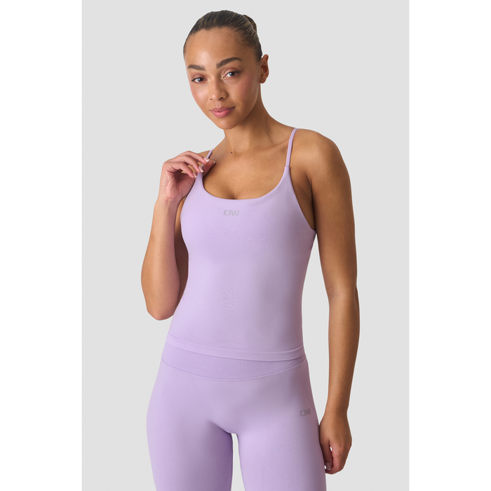 Smooth Seamless 2 i 1 Tanktop med Tynde Stropper Lilla