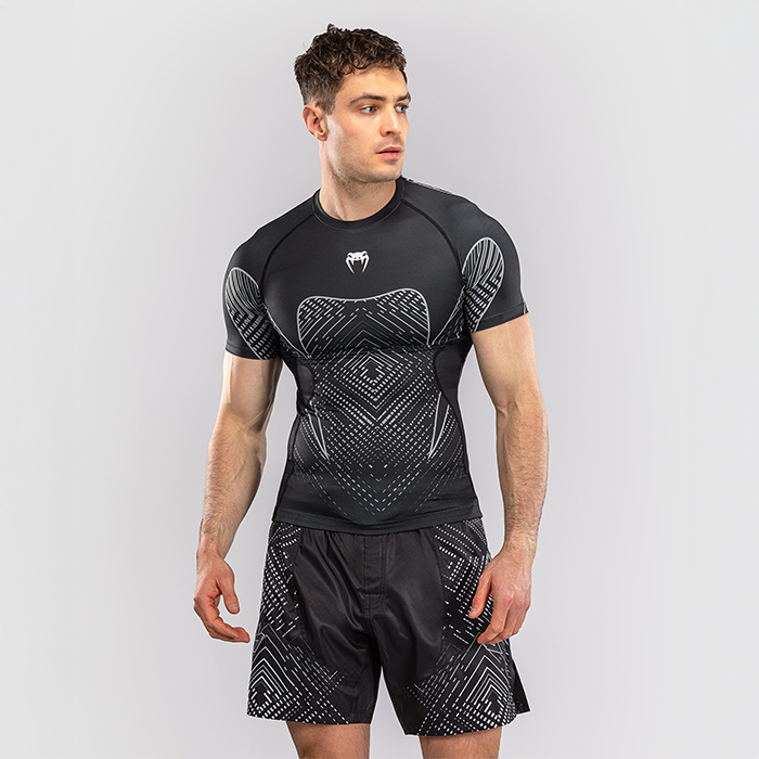 Venum Midnight Fury Kortærmet Rashguard Sort Grå Sølv