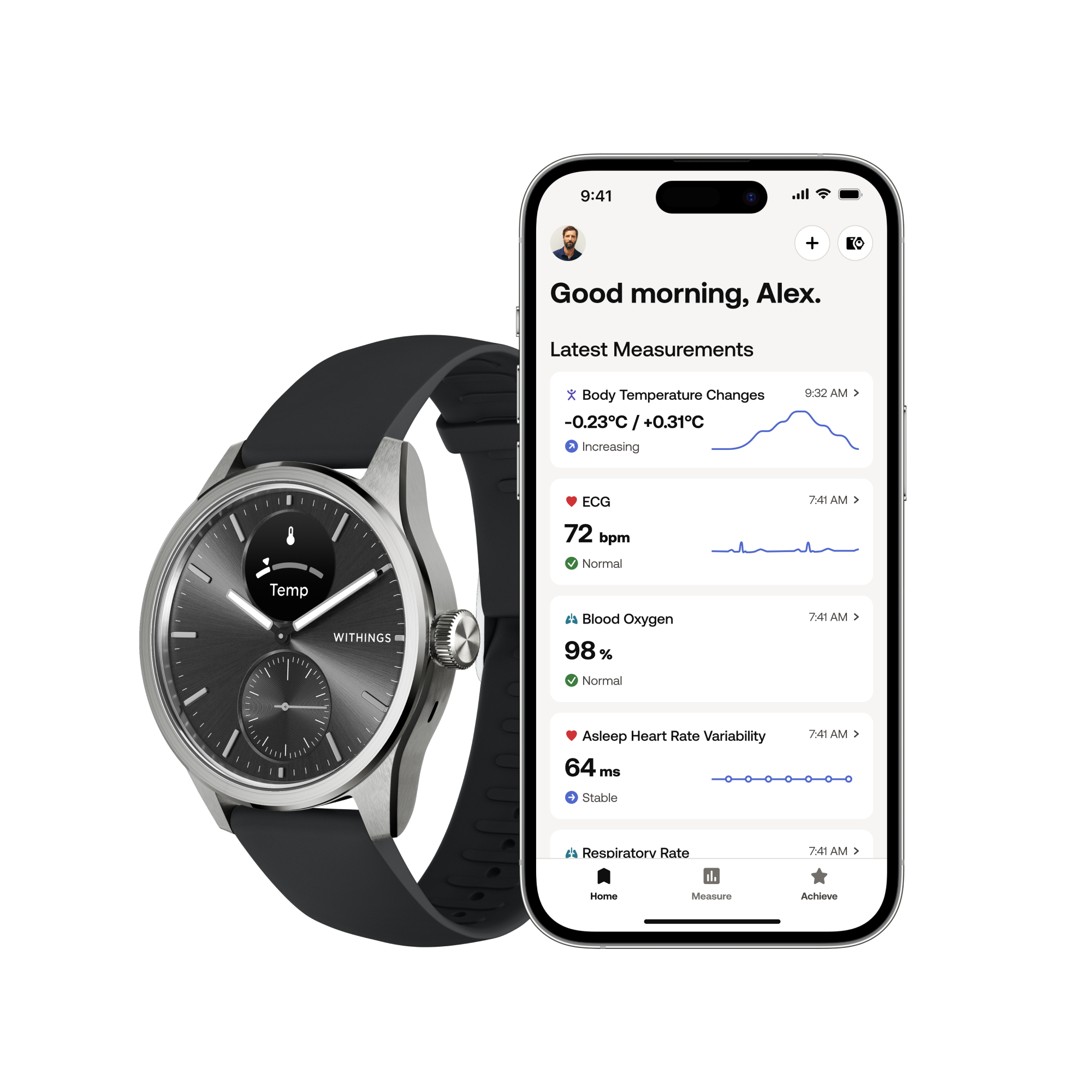 Tr&aelig;ningsur Scanwatch 2 42mm Black