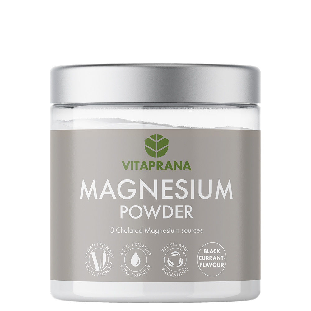 Vitaprana Magnesium Powder, 210g, Black Currant, Kort datum