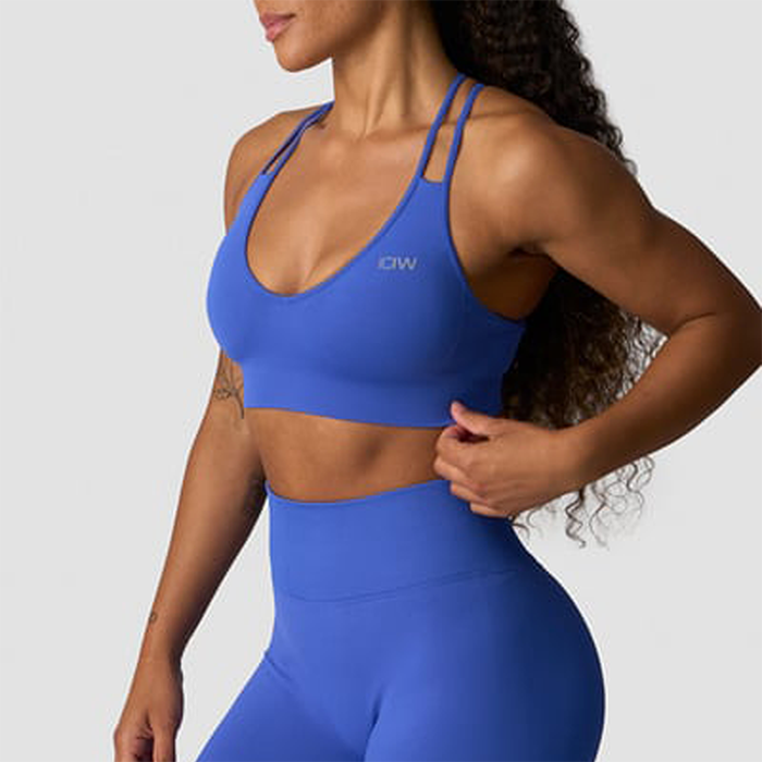 Define Sømløs V-formet Sports-BH Blå