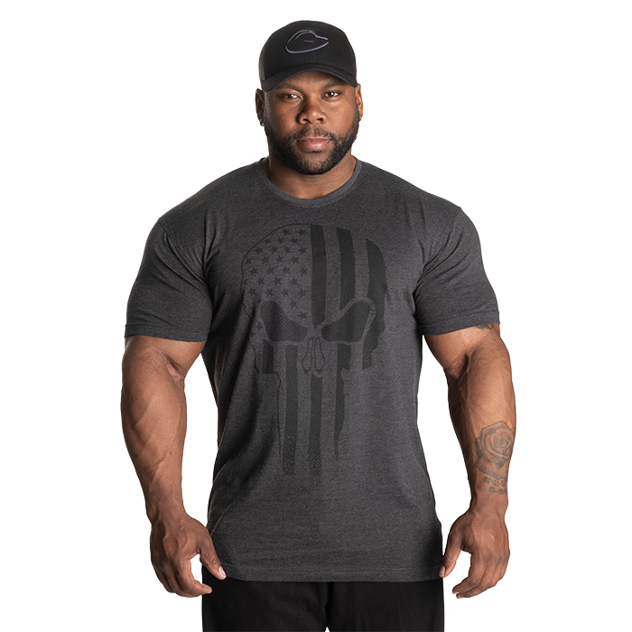 Skull Standard Tee, Dark Grey Melange