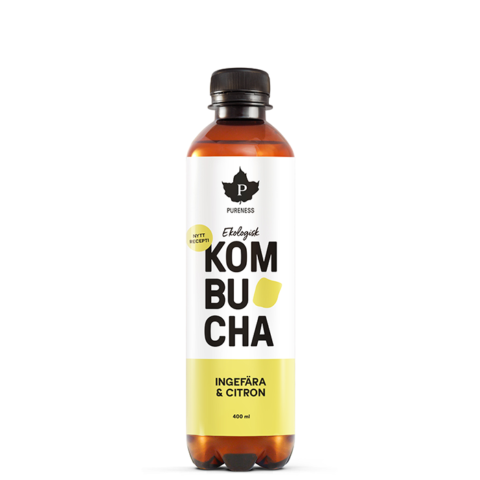 Pureness Kombucha Øko, Ingefær og citron, 400 ml