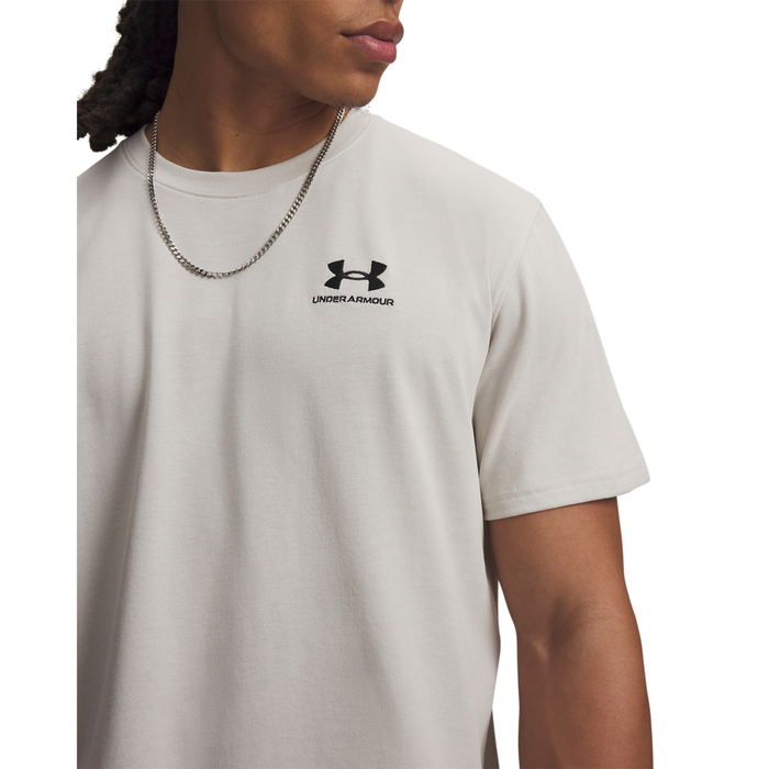 UA M Logo EMB Heavyweight SS Summit White