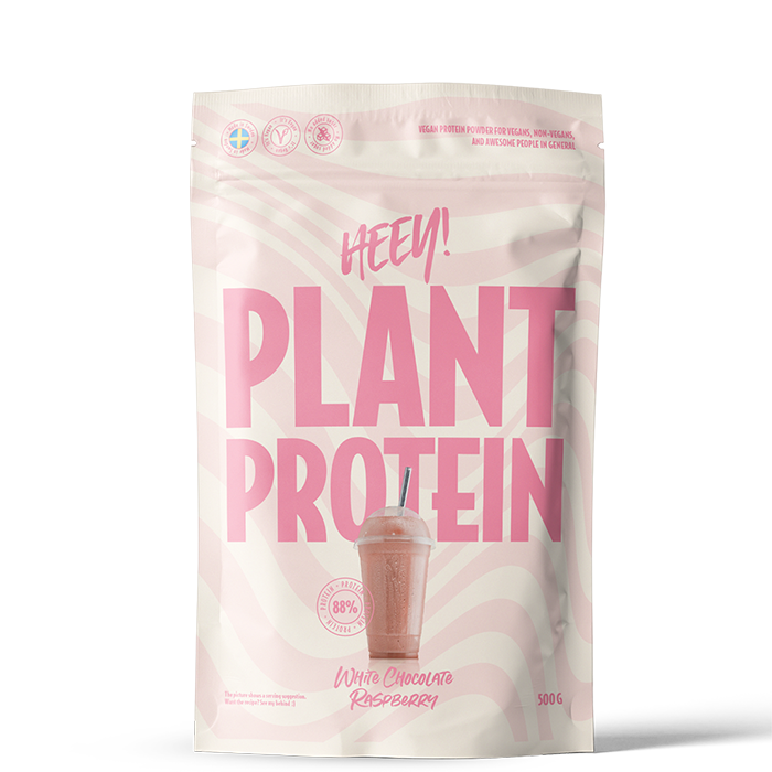 Vegansk protein 500 g Hvid Chokolade Hindbær