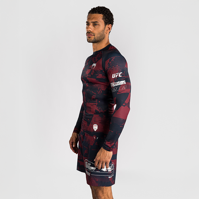 UFC Zenith by Venum Fight Week Rashguard Lang&aelig;rmet Bl&aring; R&oslash;d Gr&aring;